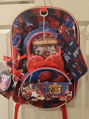 Kids 17" Spiderman Backpack Set - Red & Blue